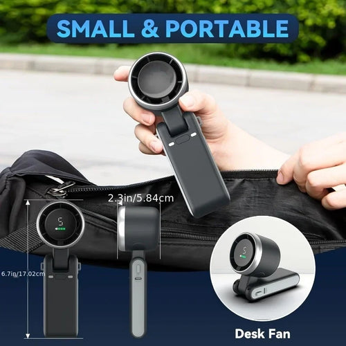 Zavurex 3-in-1 Rechargeable Mini Fan – 5-Speed Portable Cooling Fan
